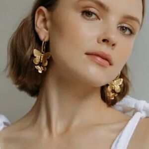 Jennifer Behr Brynn Gold hoop Butterfly Earrings